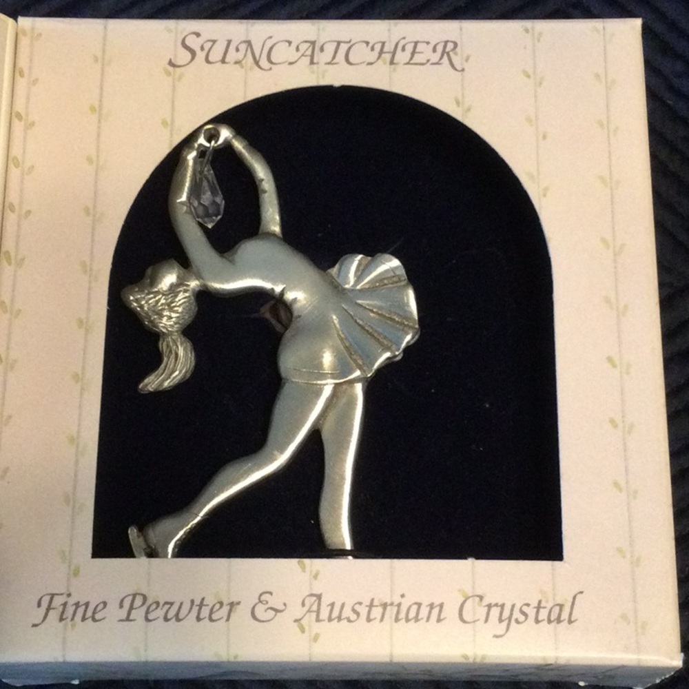 Fine pewter and Austrian crystal sun catcher handcrafted Lindsay Claire Designs - Picture 1 of 5